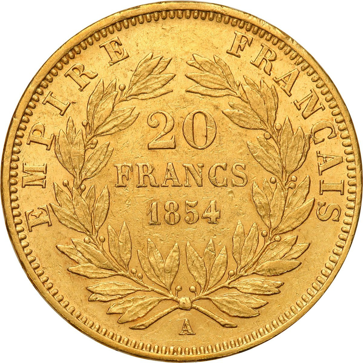 Francja. Napoleon Bonaparte 20 Franków 1854 A
